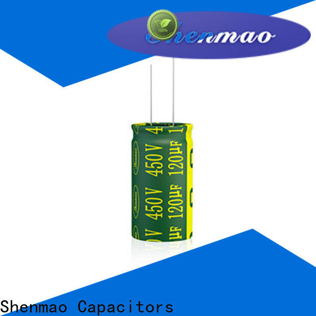 Shenmao radial aluminum electrolytic capacitors bulk production for DC blocking