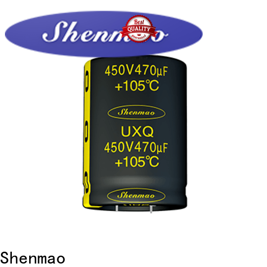 Shenmao snap in electrolytic capacitors overseas market for DC blocking