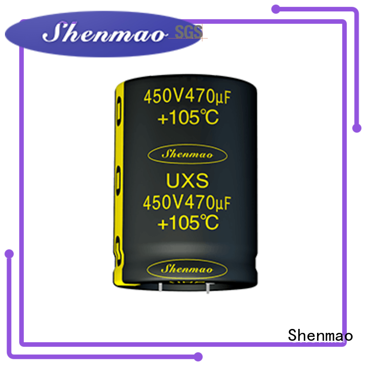 Shenmao high quality low profile aluminum electrolytic capacitors for DC blocking
