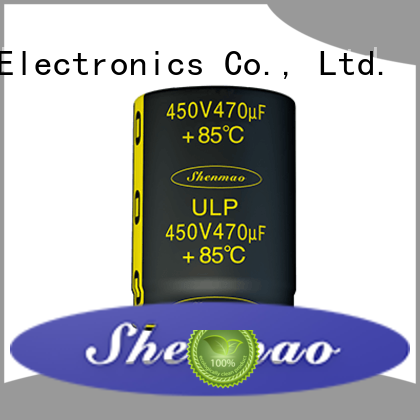 Shenmao stable snap in electrolytic capacitors bulk production for DC blocking