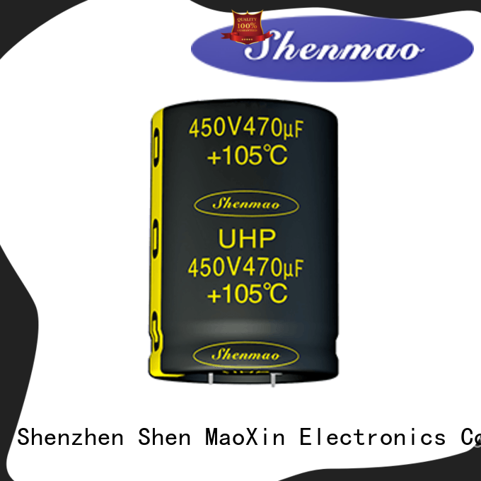 Shenmao snap in capacitor mount bulk production for DC blocking