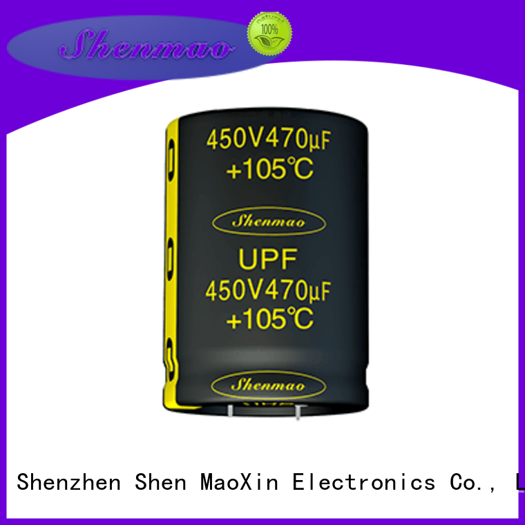 Shenmao snap in aluminum electrolytic capacitors bulk production for tuning